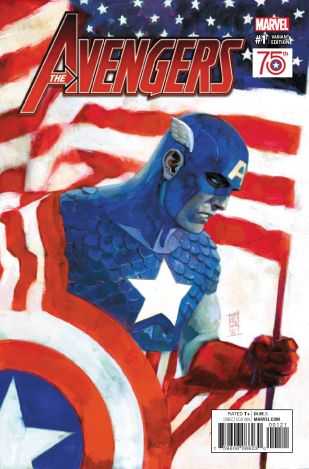 Marvel - AVENGERS (2017) # 1 1:50 CAPTAIN AMERICA 75TH ANNIVERSARY VARIANT