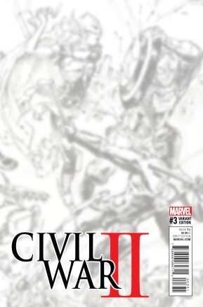 DC Comics - CIVIL WAR II # 3 KIM JUNG GI BLACK & WHITE CONNECTING VIRGIN VARIANT