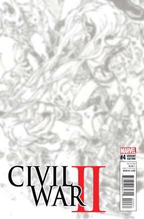 Marvel - CIVIL WAR II # 4 KIM JUNG GI BLACK & WHITE CONNECTING VIRGIN VARIANT