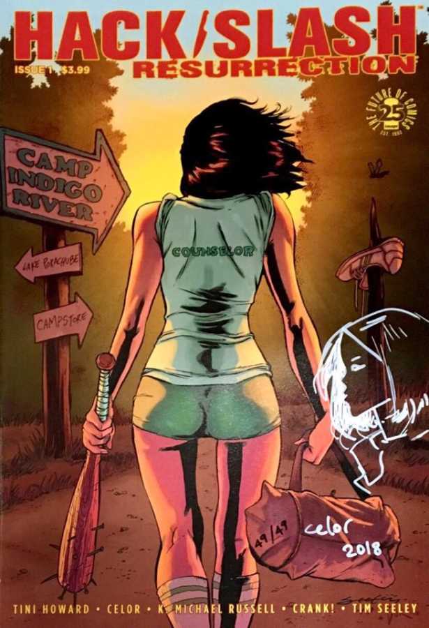DC Comics - Hack Slash Resurrection # 1 Celor (Celal Koç) Sketchli 49 Limitli Seritifkalı