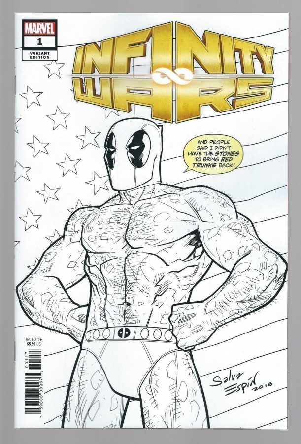 Marvel - INFINITY WARS # 1 ONE PER STORE ESPIN DEADPOOL PARTY SKETCH VARIANT
