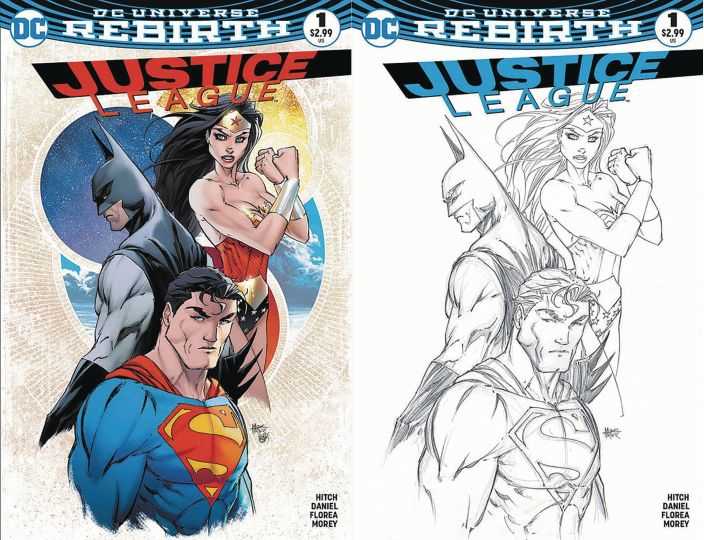 DC - Justice League # 1 Aspen Retailer Variant Regular Ve B&W Set
