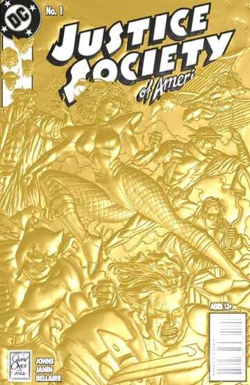  - JUSTICE SOCIETY OF AMERICA # 1 COVER C JOE QUINONES 90S COVER MONTH FOIL MULTI-LEVEL EMBOSSED CARD STOCK VARIANT