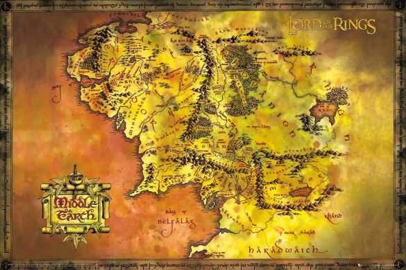 Diğer - LORD OF THE RINGS MAP POSTER